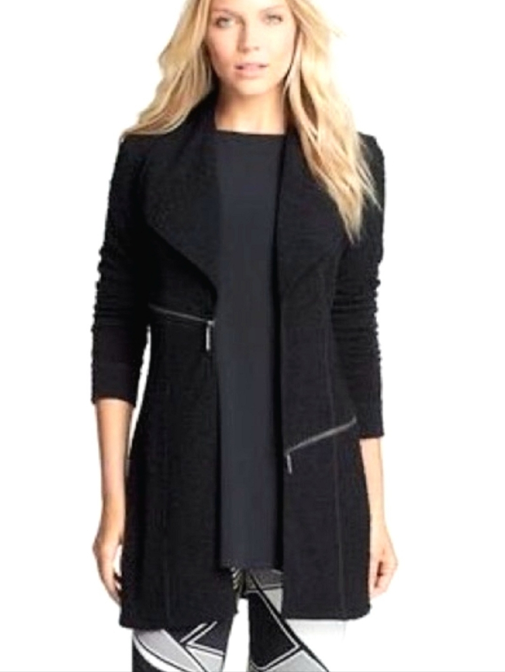 Eva Varro Barcelona Pebble Textured Knit Jacket in Black Size L - Picture 13 of 14